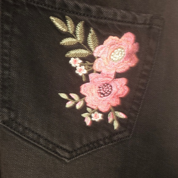 Hollister Embroidered Denim Skirt Overall Dress - Picture 7 of 8